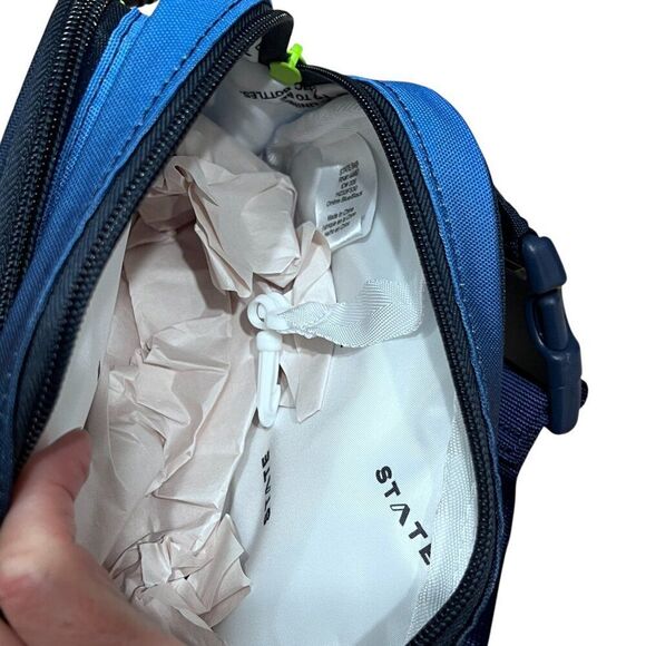 NWT! State Bags Recycled Poycanvas Blue Black Ombre Bennett Game Fanny Pack - Picture 6 of 6